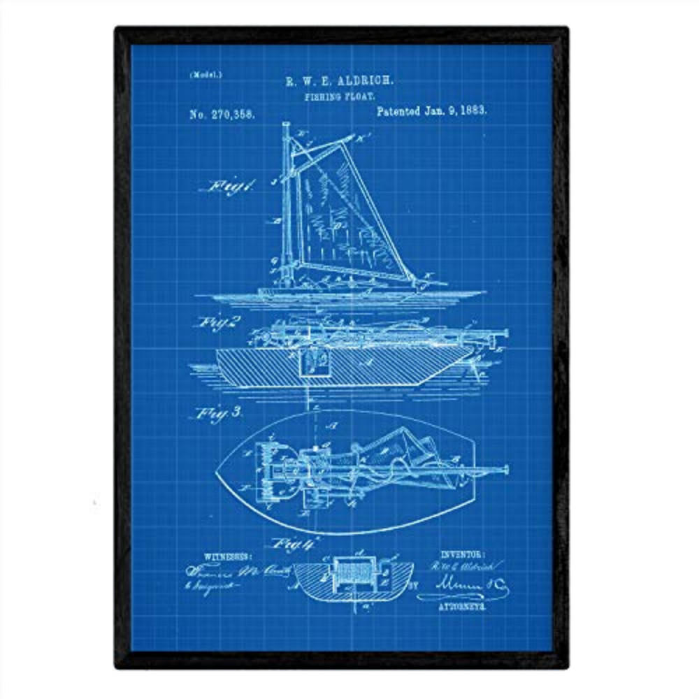 POSTER Fischerboot Patent A3 Rahmenlos - Klar, Papier (29.7/5/42cm) - Nacnic