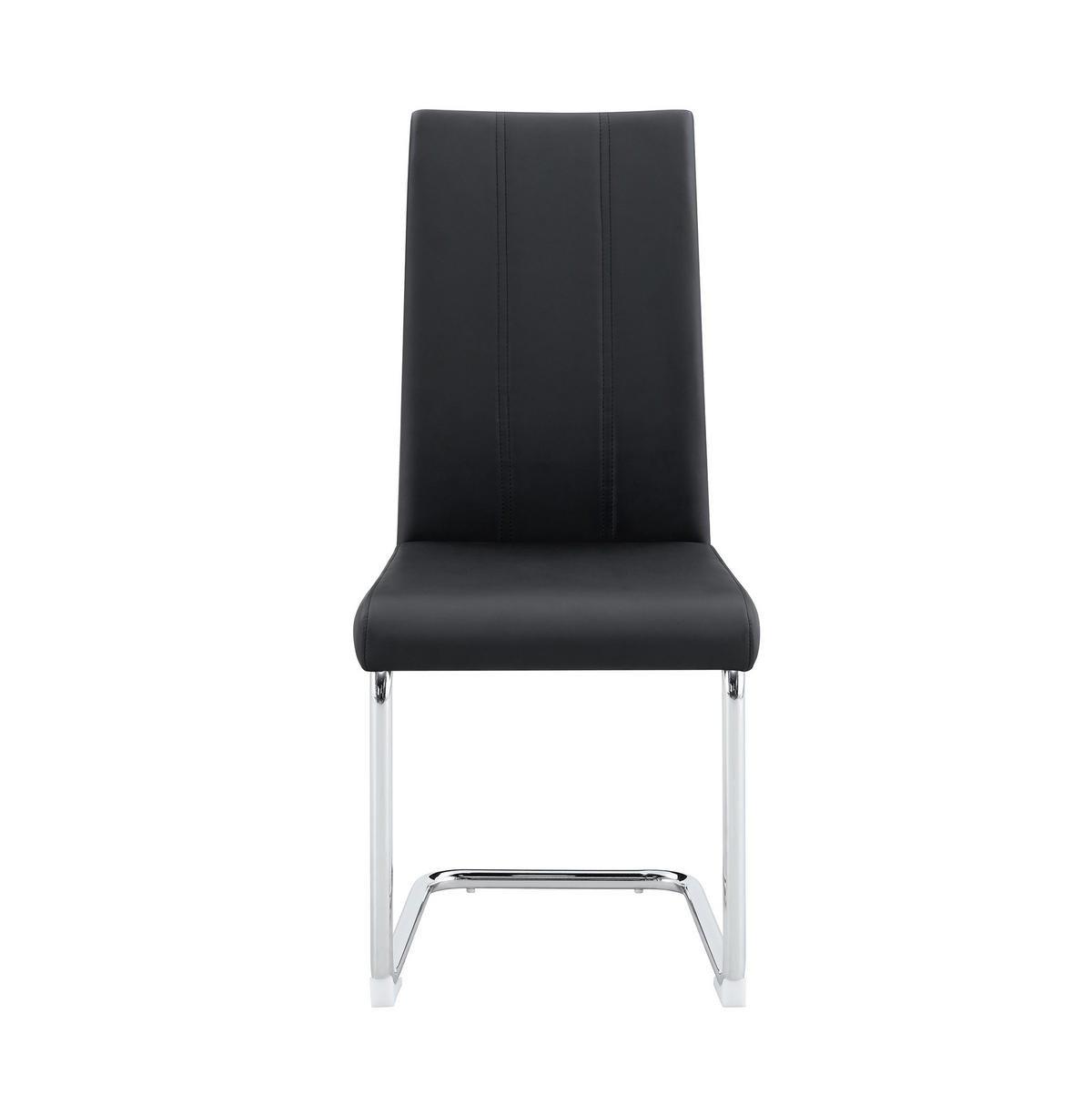 ESSZIMMERSTUHL ergonomisch PU-Leder Metall Schwarz - Schwarz, Metall (43/99/54.6cm) - Meubliv