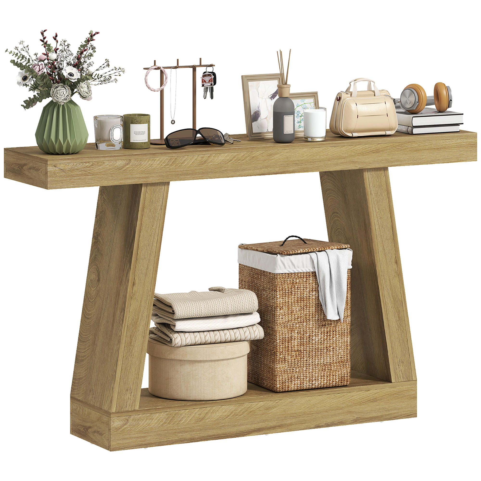 KONSOLENTISCH Eiche MDF 1 Stück - Beige, Kunststoff (140/30/83cm) - GiPP