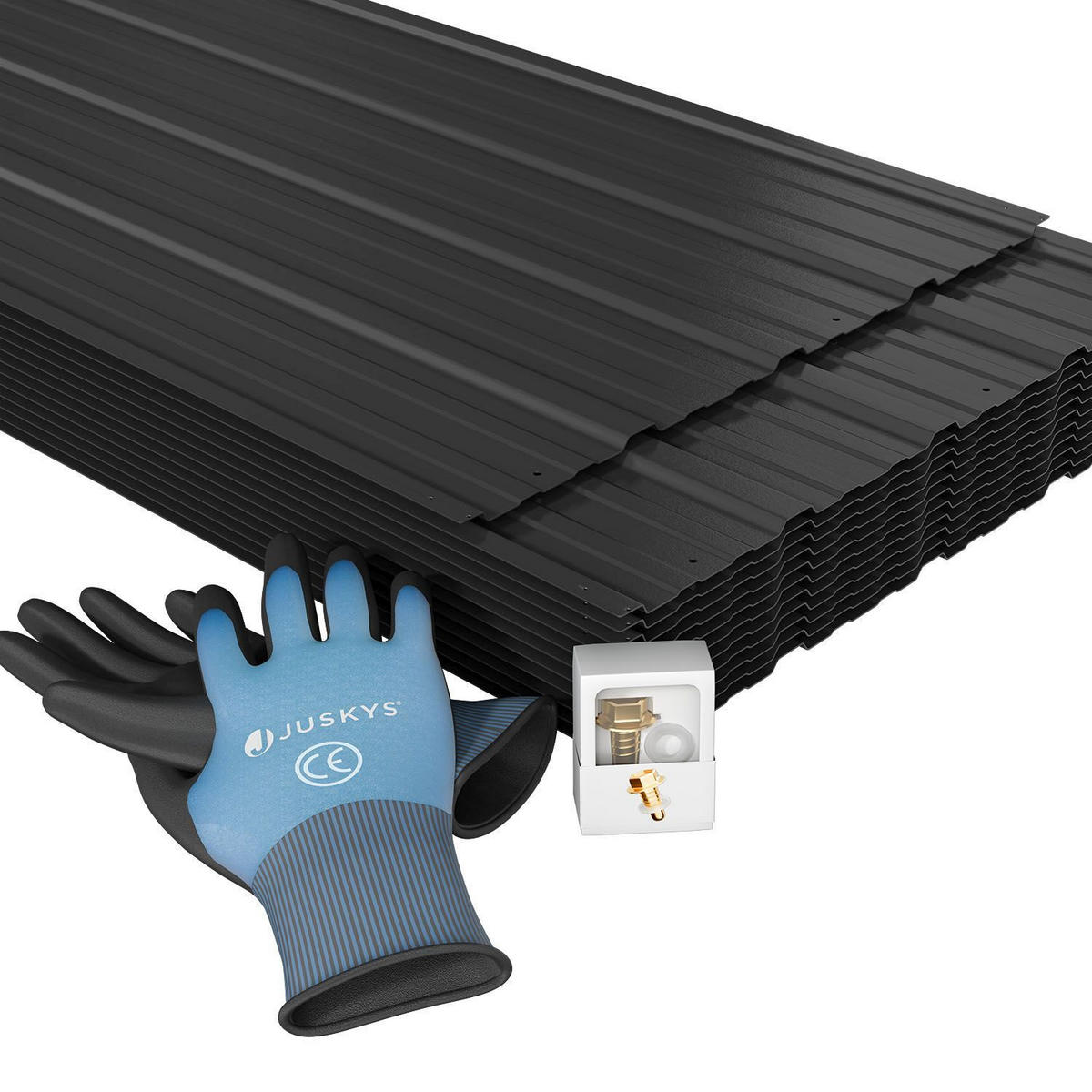 PROFILBLECH Anthrazit 110x45 cm 14er-Set - Anthrazit, Metall (45/110cm) - Juskys