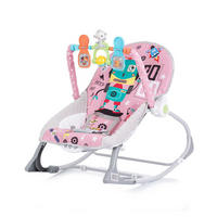 BABYWIPPE Baby Spa 2 in 1 rosa Musikfunktion, Vibration, Spielbogen, 3-Punkt-Gurt, Kinderstuhl - Rosa, Metall - Chipolino