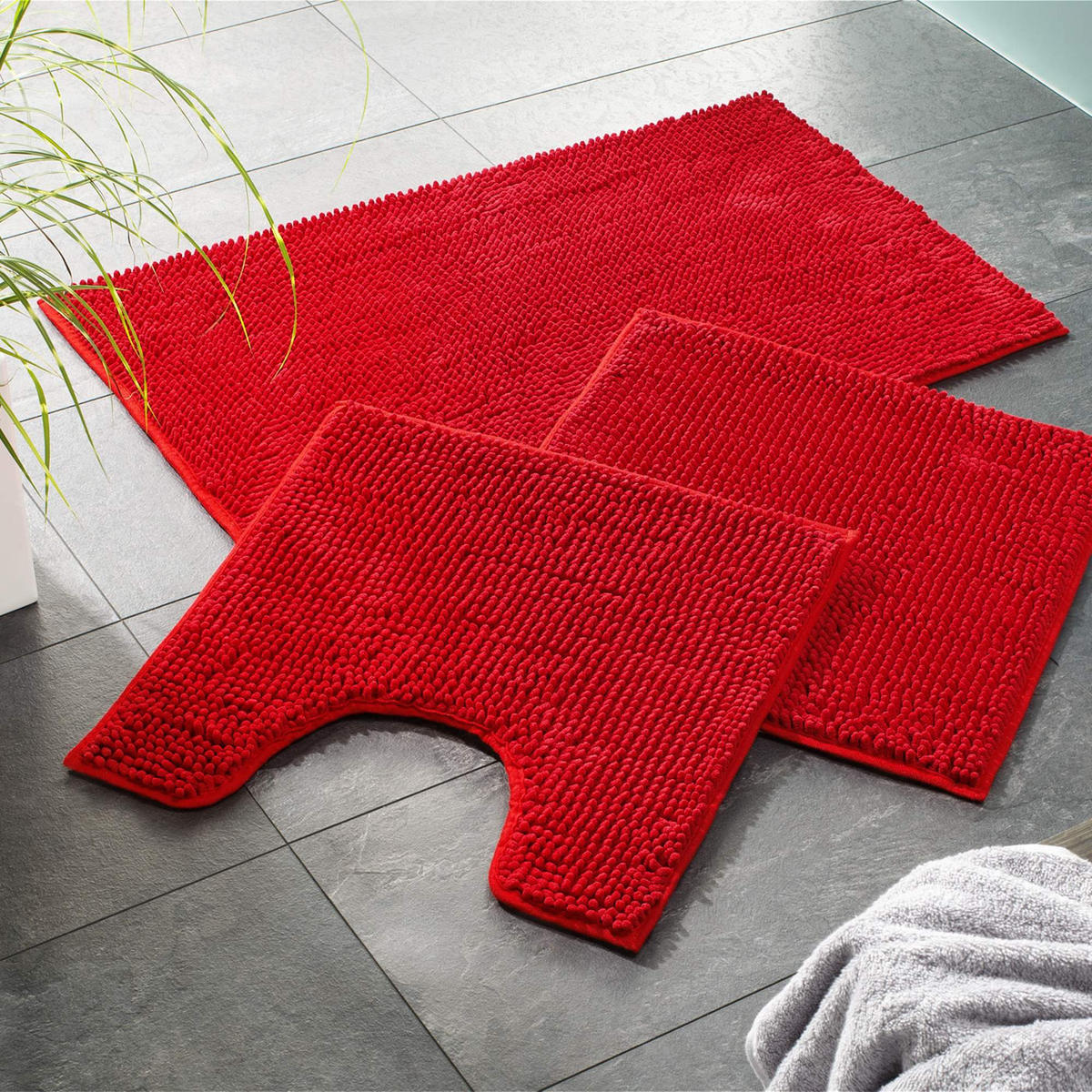 BADEMATTE PARIS - Rot, Textil (45/45cm) - WohnDirect
