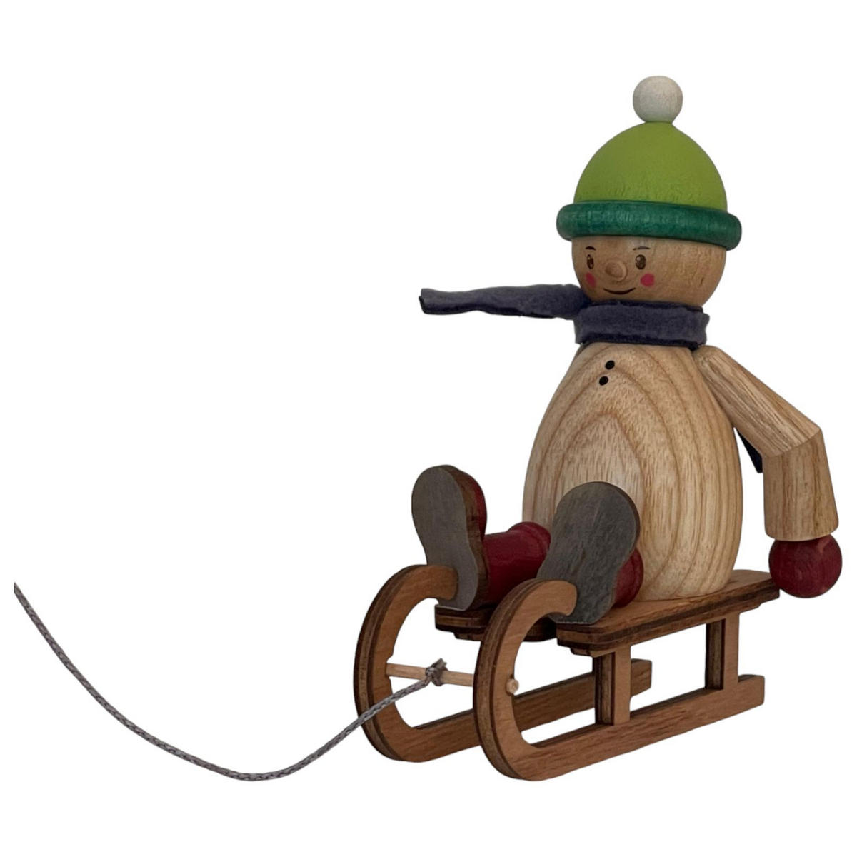 RAUCHMANN Max als mit Mäxchen auf Schlitten 16 cm - Multicolor, Holz (10/16/10cm)