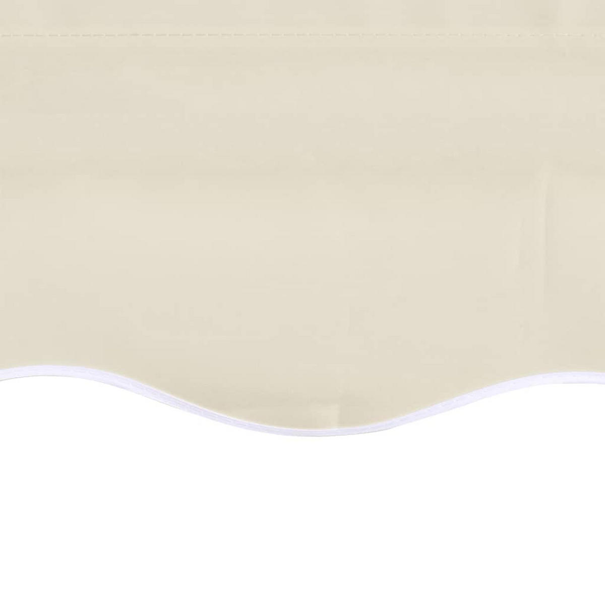 MARKISENSTOFF mit Volant| Creme, für 450x300cm Rahmen | Markisenbespannung Markisentuch - Creme, Textil (430/0.3/295cm) - DELUKE