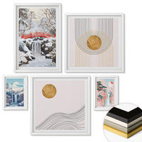 WANDBILDER 5er-Set - 50x50 cm & 20x30 cm & 40x60 cm Weißer Rahmen - Sommerliche Strandansichten in Pastellfarben - Weiß, Kunststoff (40/60cm) - ArtPrintCave