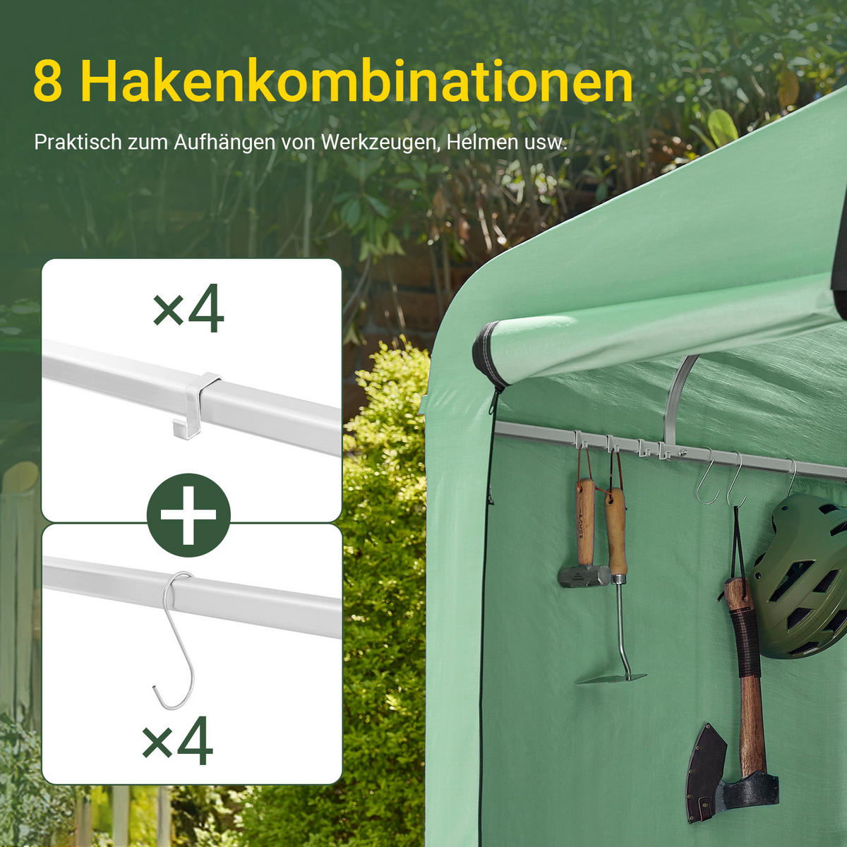 FAHRRADGARAGE Grün, 159x165x219cm - Grün, Metall (159/165/219cm) - SoBuy