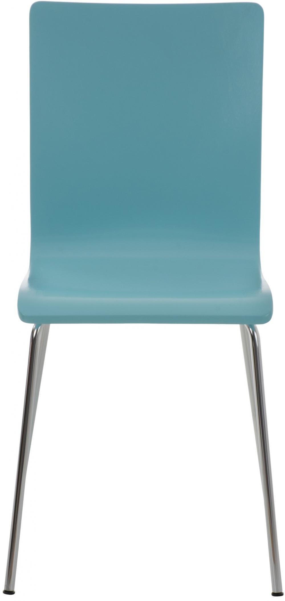 BESUCHERSTUHL 8er Set Holz hellblau - Hellblau, Holz/Metall (43/87/47cm) - CLP