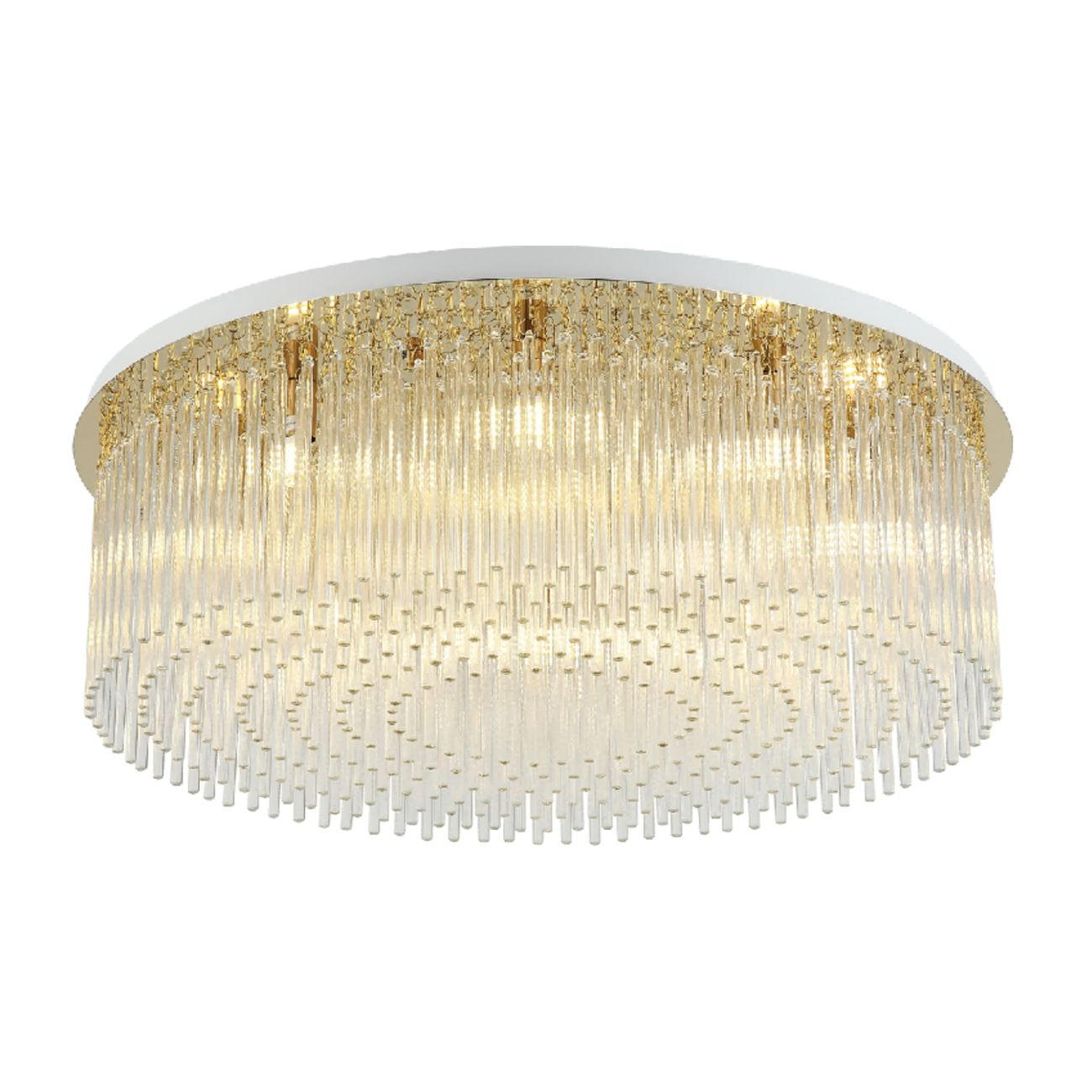 DECKENLEUCHTE Sandrilla, Transparent und goldfarben, 20.5cm - Transparent, Glas (20/62/20.5cm) - KOSILUM