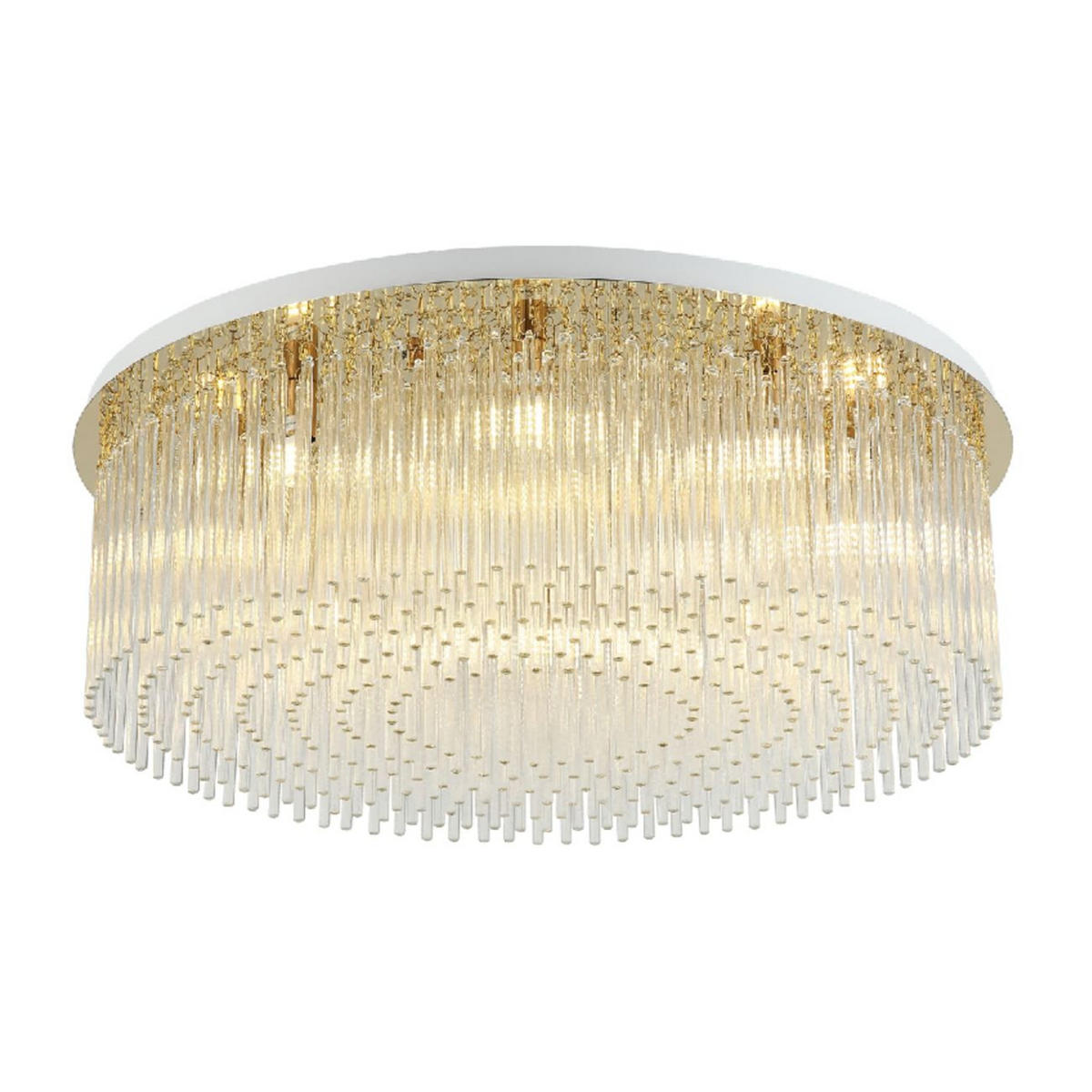 DECKENLEUCHTE Sandrilla, Transparent und goldfarben, 20.5cm - Transparent, Glas (20/62/20.5cm) - KOSILUM