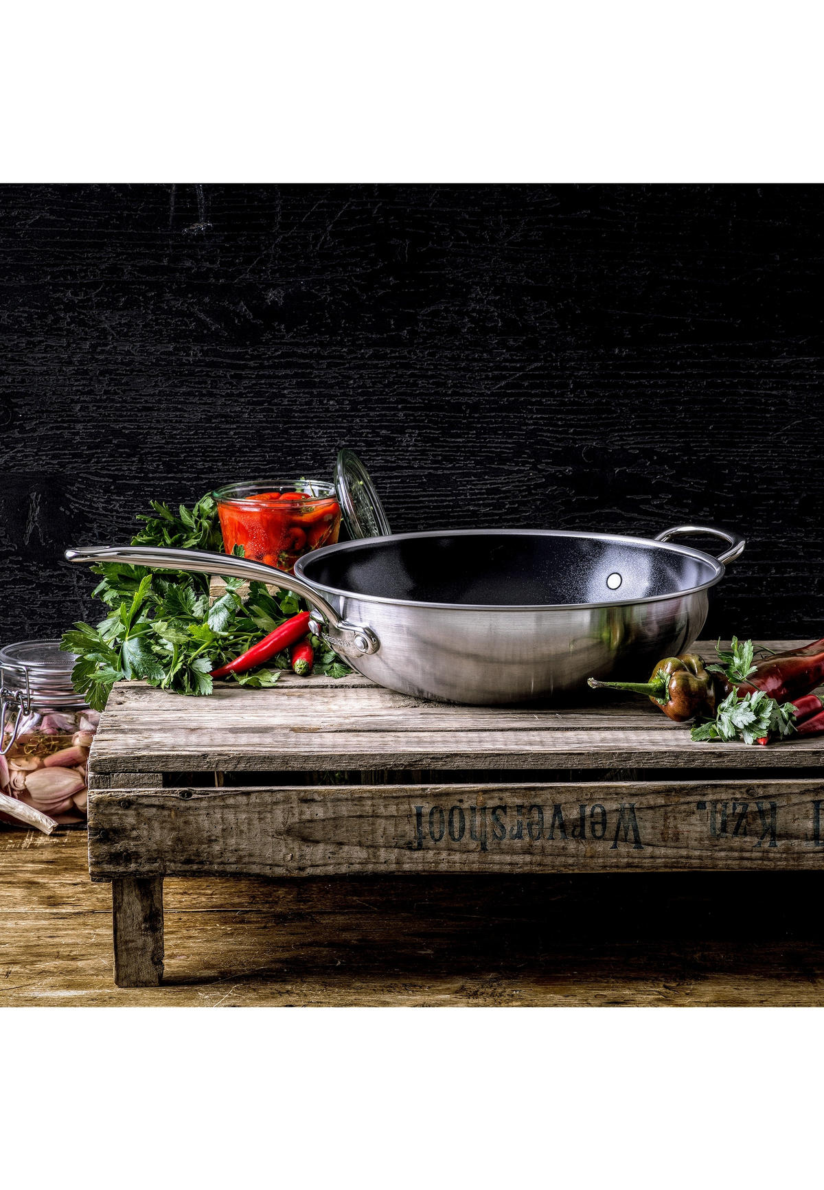 WOK Premiere - Silberfarben, Metall (30cm) - GreenPan