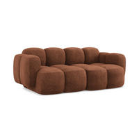 2-SITZER SOFA Chenille Stoff Orange - Terra cotta/Schwarz, Holzwerkstoff/Kunststoff (210/72/115cm) - Makamii