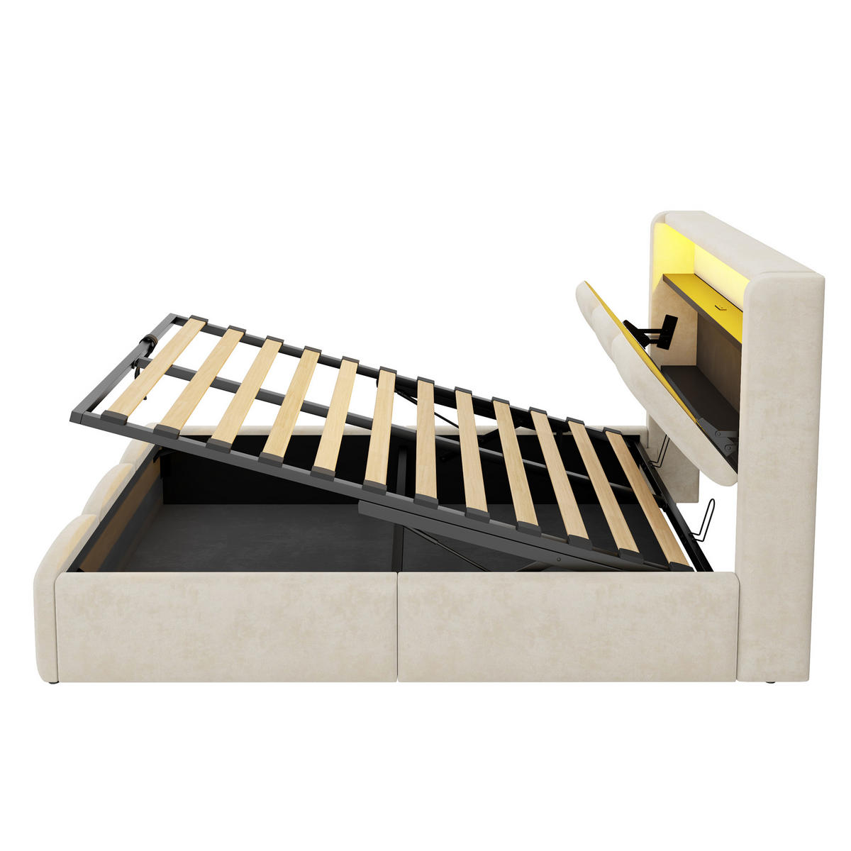 KINDERBETT 90/200 cm Beige - Beige, Textil