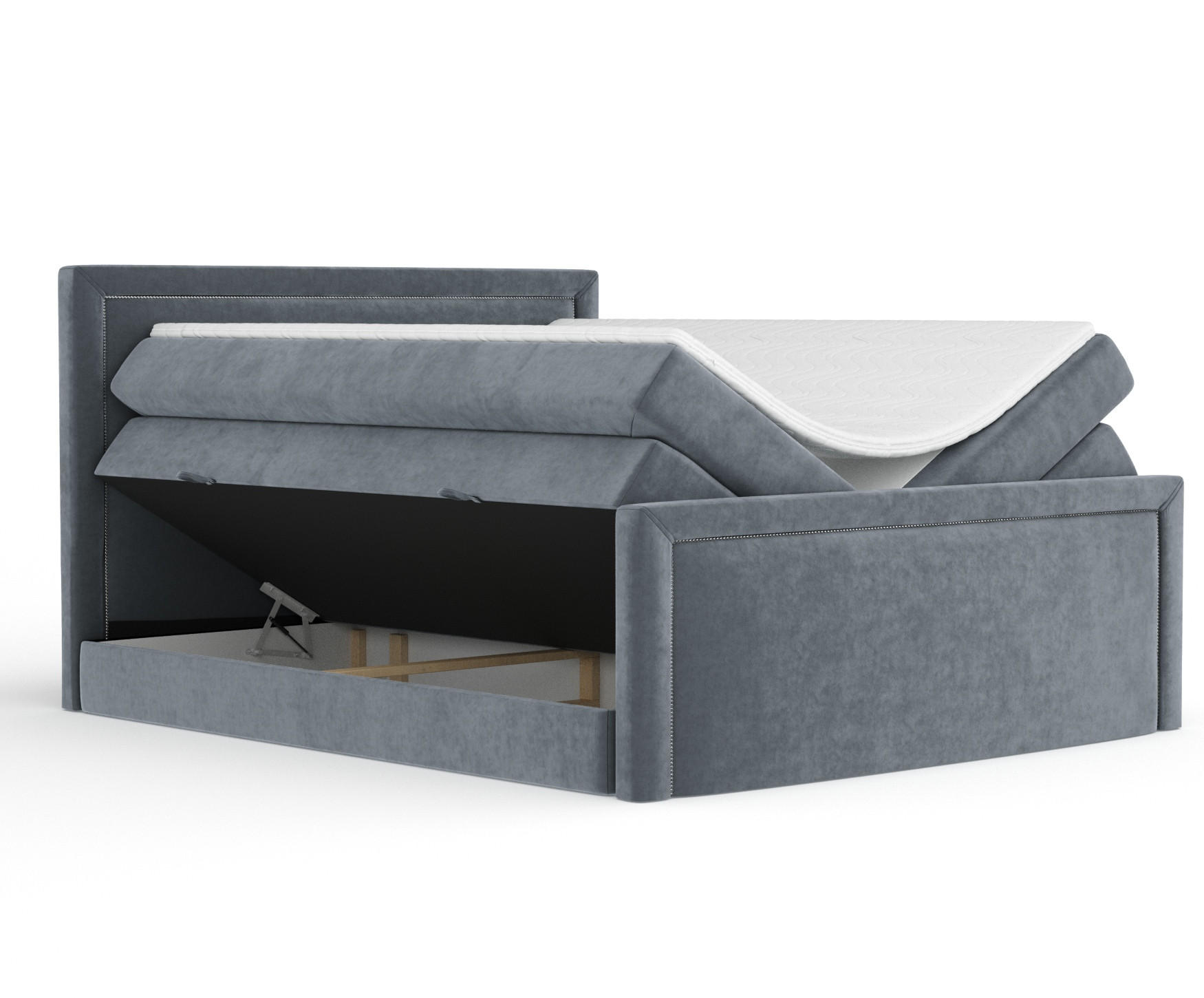 BOXSPRINGBETT Lavenda Grau 160/200 cm - Schwarz/Grau, Holz/Holzwerkstoff (160/200cm) - Maison de Reve