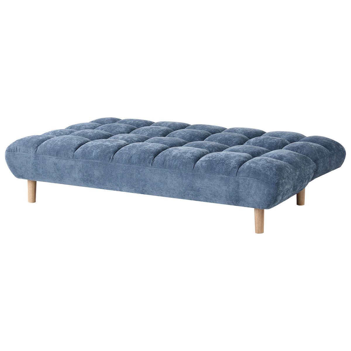 SCHLAFSOFA 2-Sitzer Chenillegewebe Blau Risor - Blau/Braun, Textil (190/83/90cm) - Beliani