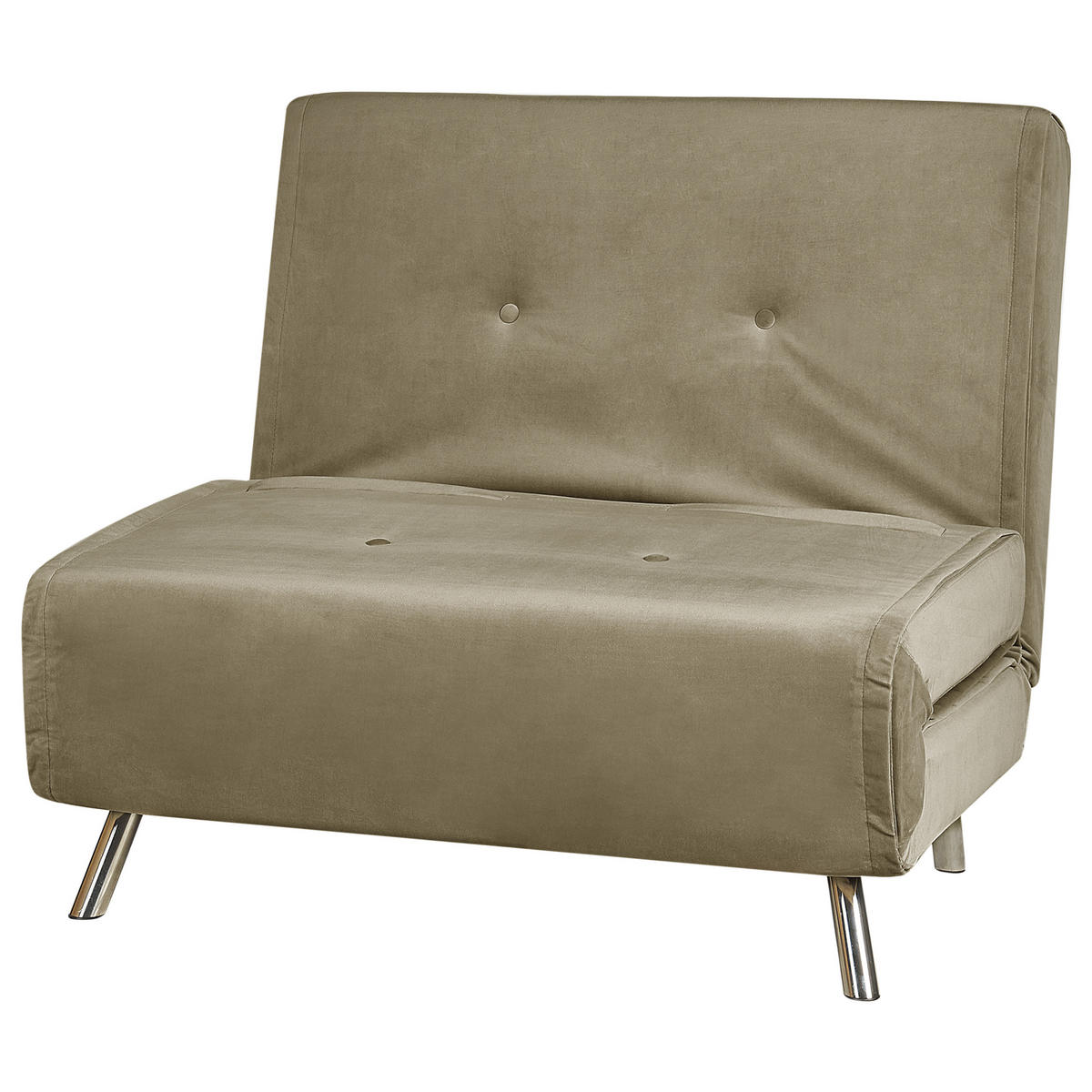 1-SITZER-SCHLAFSOFA Samtstoff Olivgrün Farris - Olivgrün, Textil (100/89/191cm) - Beliani
