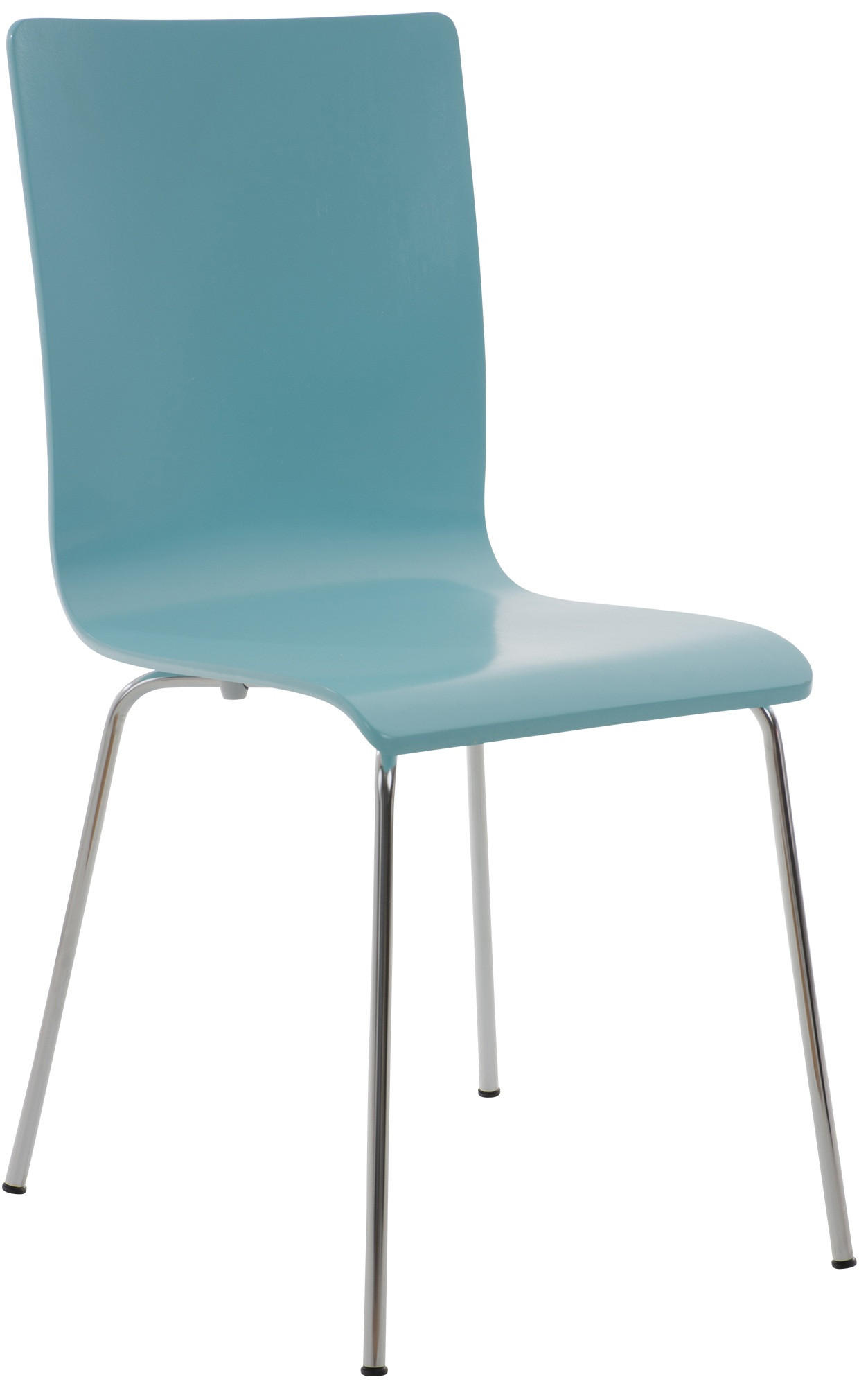 BESUCHERSTUHL Holz hellblau - Chromfarben/Hellblau, Holz/Metall (43/87/47cm) - CLP