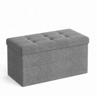 TRUHENBANK Hellgrau 76x38 cm Klappbar - Grau, Holzwerkstoff (76/38/38cm)