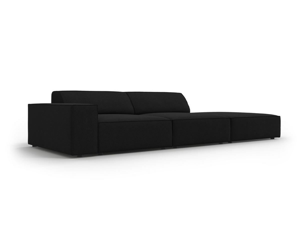SOFA Jodie aus strukturiertem Stoff schwarz 3 Sitzplätze - Schwarz, Textil (102/70/262cm) - Micadoni