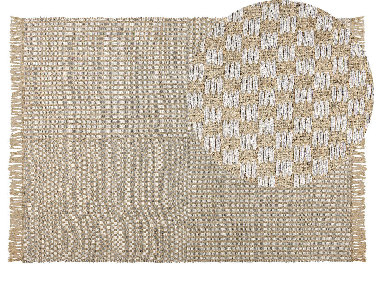 KURZFLOR-TEPPICH Adabag 200/140 cm - Beige, Naturmaterialen (140/200cm) - Beliani