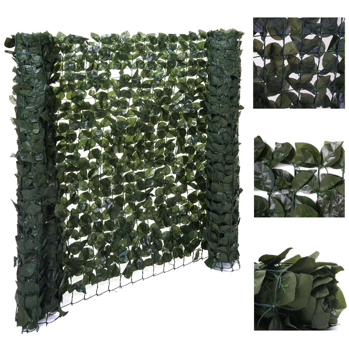 BALKONSICHTSCHUTZ BUCHE I Dunkelgrün - Dunkelgrün, Textil (300/100cm) - MCW