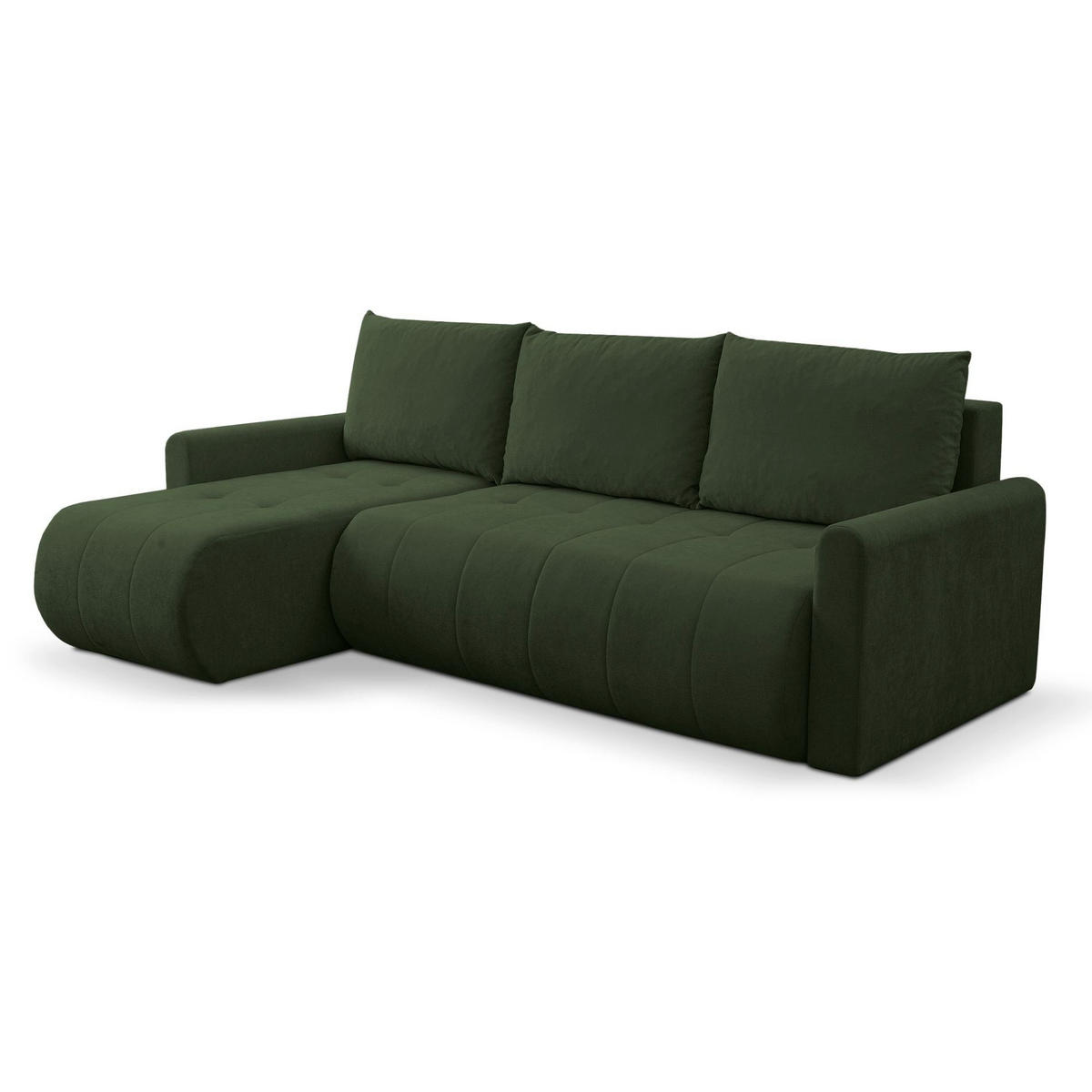 ECKSOFA Timmone Grün Chenille 230 cm - Schwarz/Grün, Kunststoff/Textil (230/149cm) - Selsey