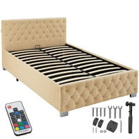 POLSTERBETT Sedona,großer Stauraum,beige - Beige, Holz (120/200cm) - tectake