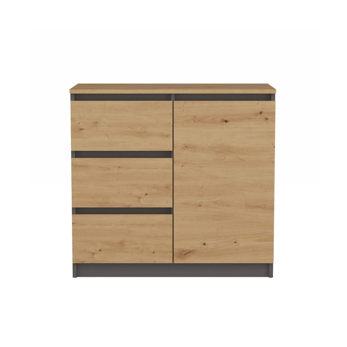 KOMMODE Milo - Weiß, Holzwerkstoff (80/75/40cm) - kommodly