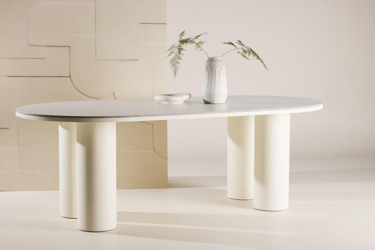 ESSTISCH HAVSTENSSUND Beige 110x220x75 cm - Beige, Holzwerkstoff (220/110/75cm) - FURNLUX