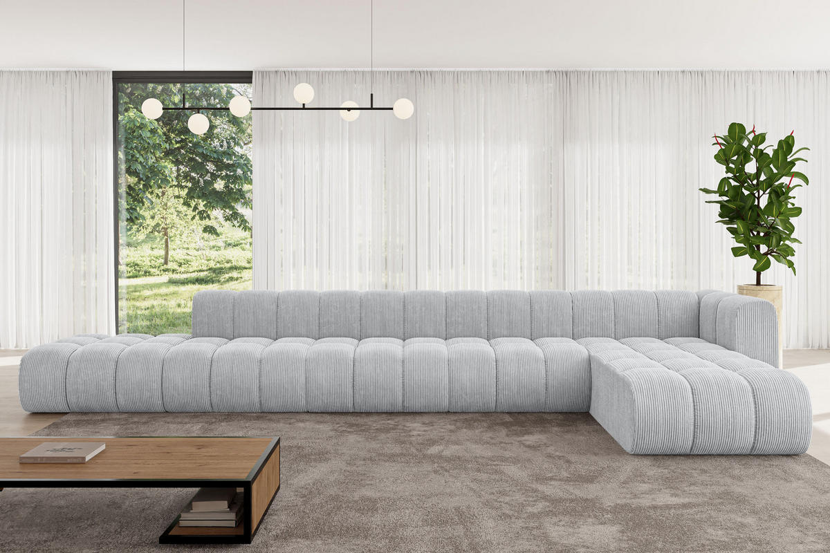 ECKSOFA modulares Sofa Zuvon-L3 - 478x177x70 cm Grau - Grau, Holzwerkstoff/Textil (478/177cm) - ALTDECOR