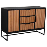 SIDEBOARD mit 3 schubladen und 2 türen aus holz und metall 120x40x81 cm - Braun, Holz (120/81/40cm) - Wanderlust
