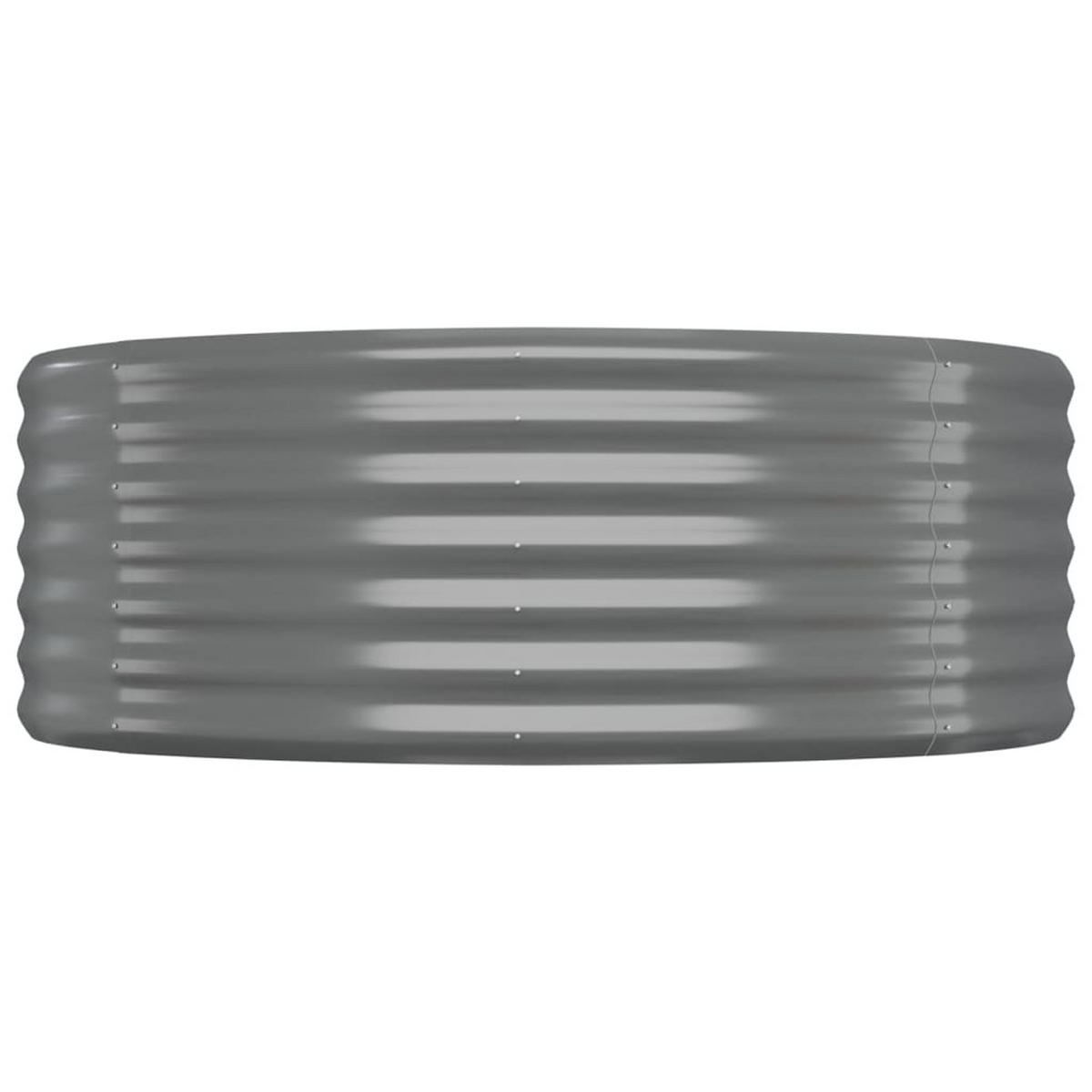 HOCHBEET Verzinkter Stahl 396x100x36 cm Grau - Grau, Metall (100/36/396cm) - furnicato
