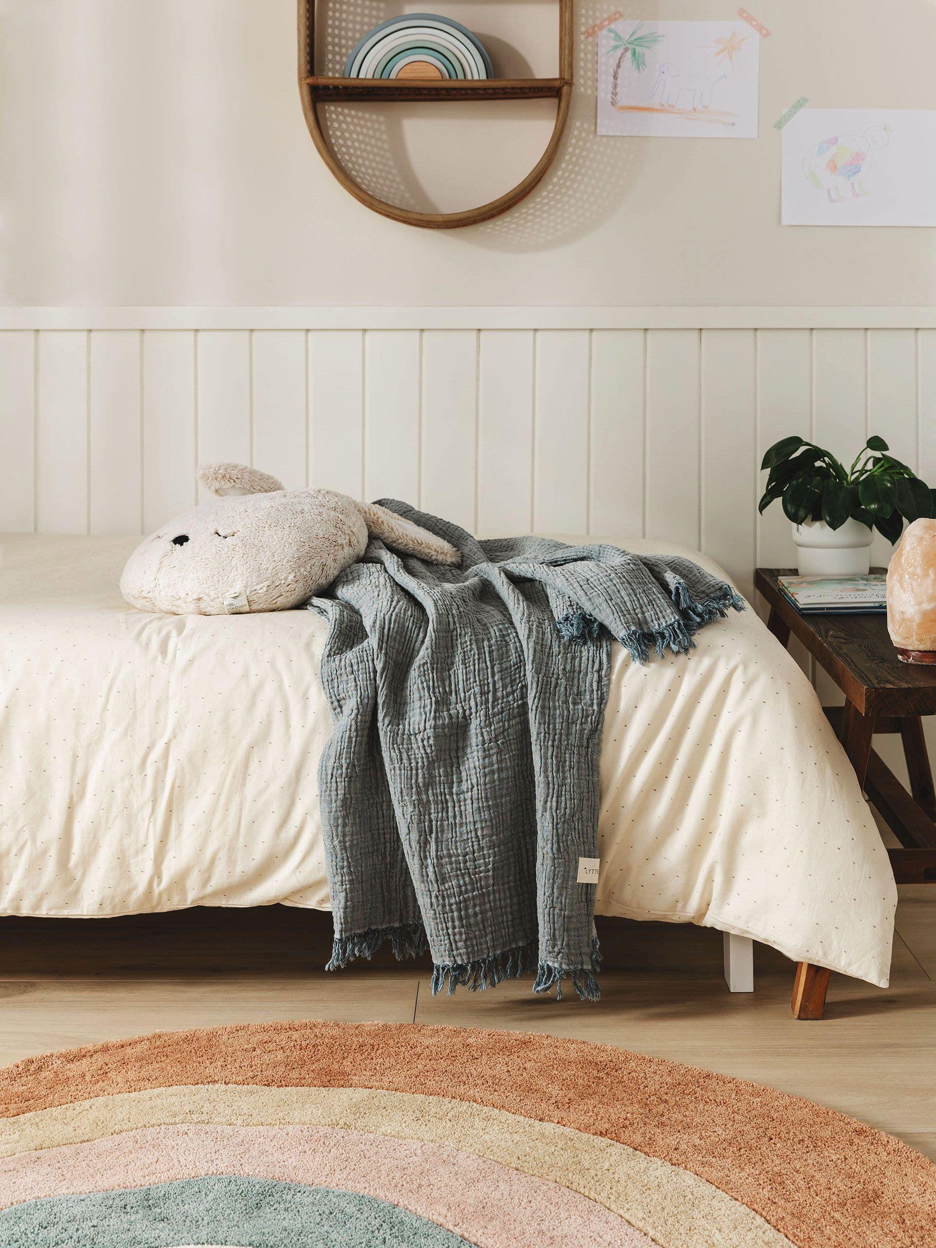 BAUMWOLLDECKE Lilo Blau 130x170 cm - Blau, Textil (130/170cm) - Lytte