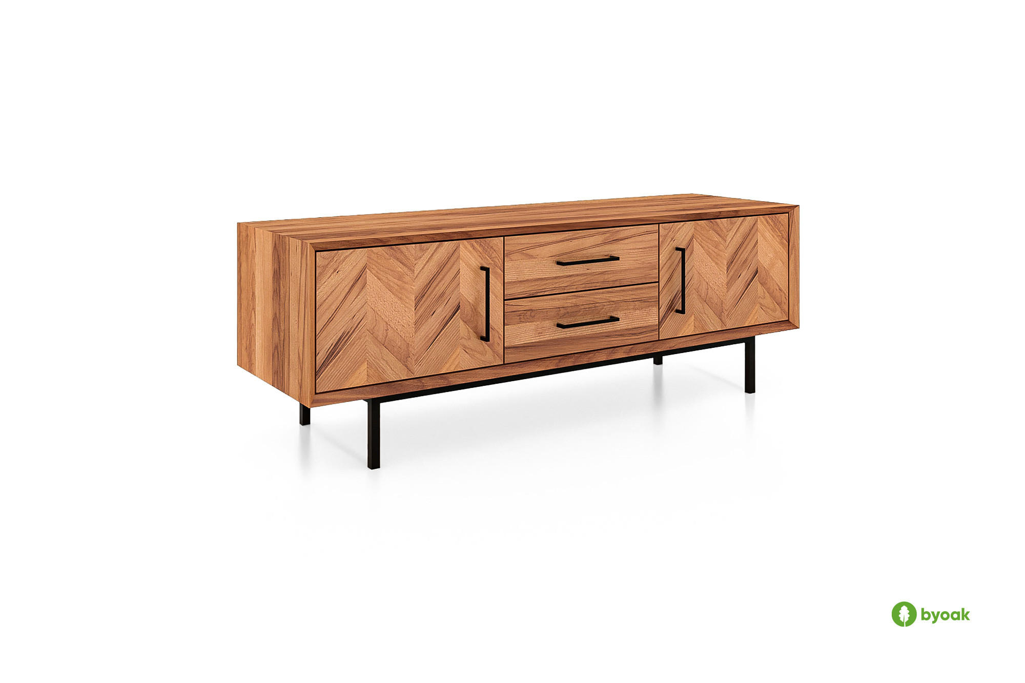 KOMMODE NIEDRIG LEON Kernbuche - Kernbuche, Holz (144/50/45cm) - byoak