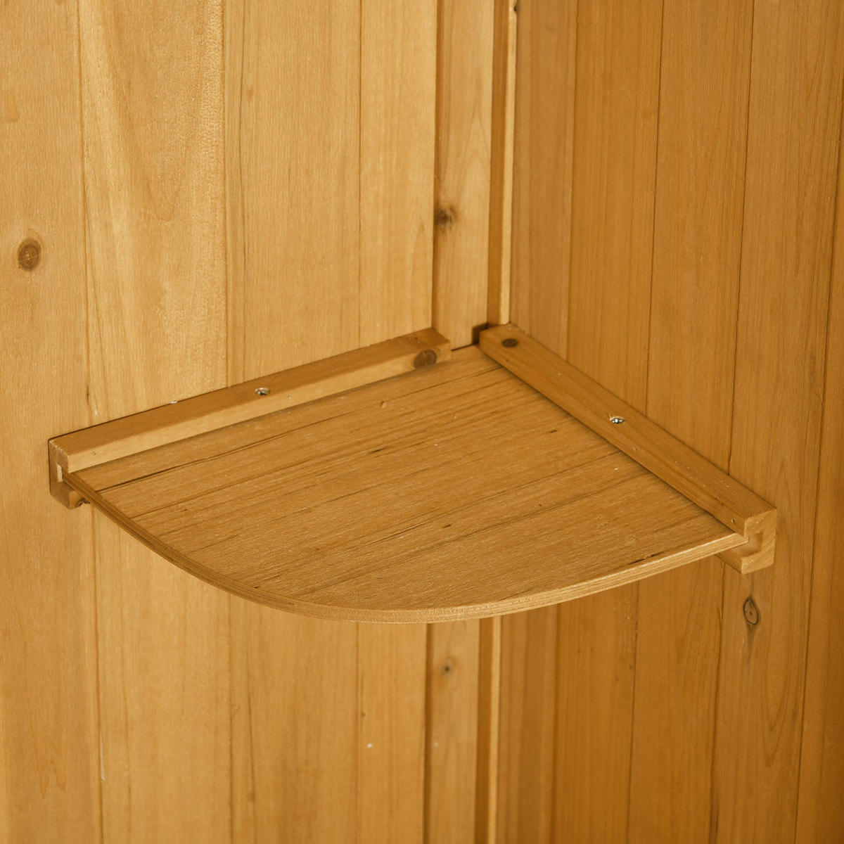 GARTENSCHRANK Geräteschuppen, mit Fachböden, Asphaltdach, Fenster, Holz, Gelb+Grün - Gelb/Grün, Holz (54.2/179/77cm) - Outsunny
