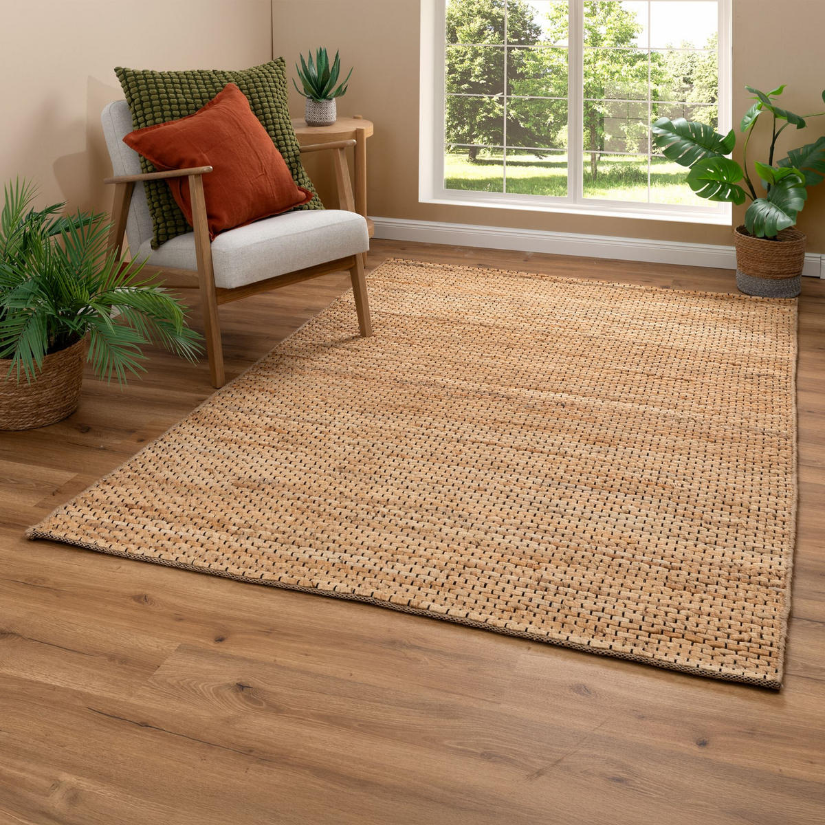 JUTE Teppich Goa Canvas 140/200 cm - Naturfarben, Naturmaterialien (140/200cm) - Steffensmeier