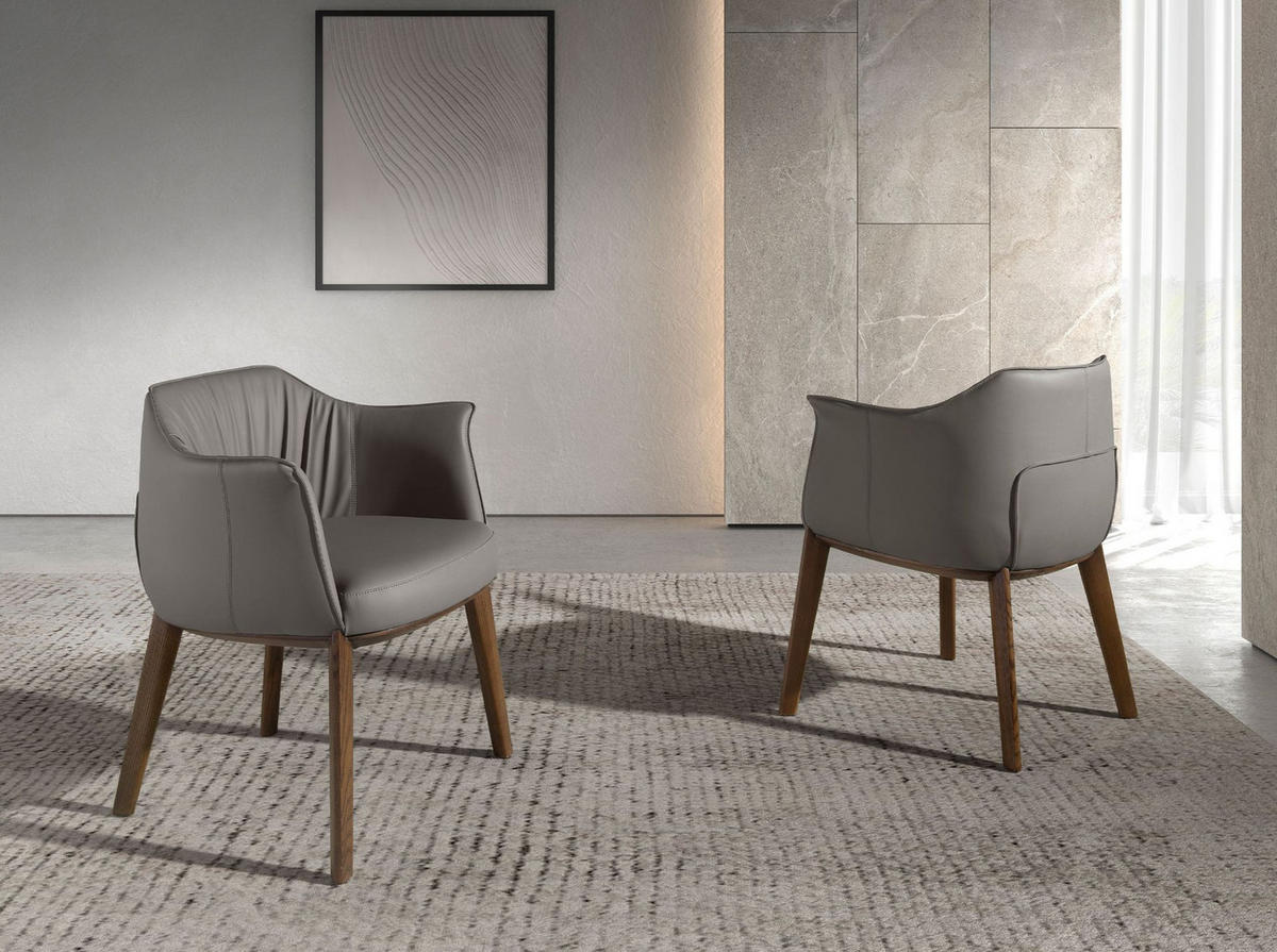 STUHL Grauer Kunstlederstuhl 64/56/73 cm - Grau, Textil (64/73/56cm) - ANGEL CERDA