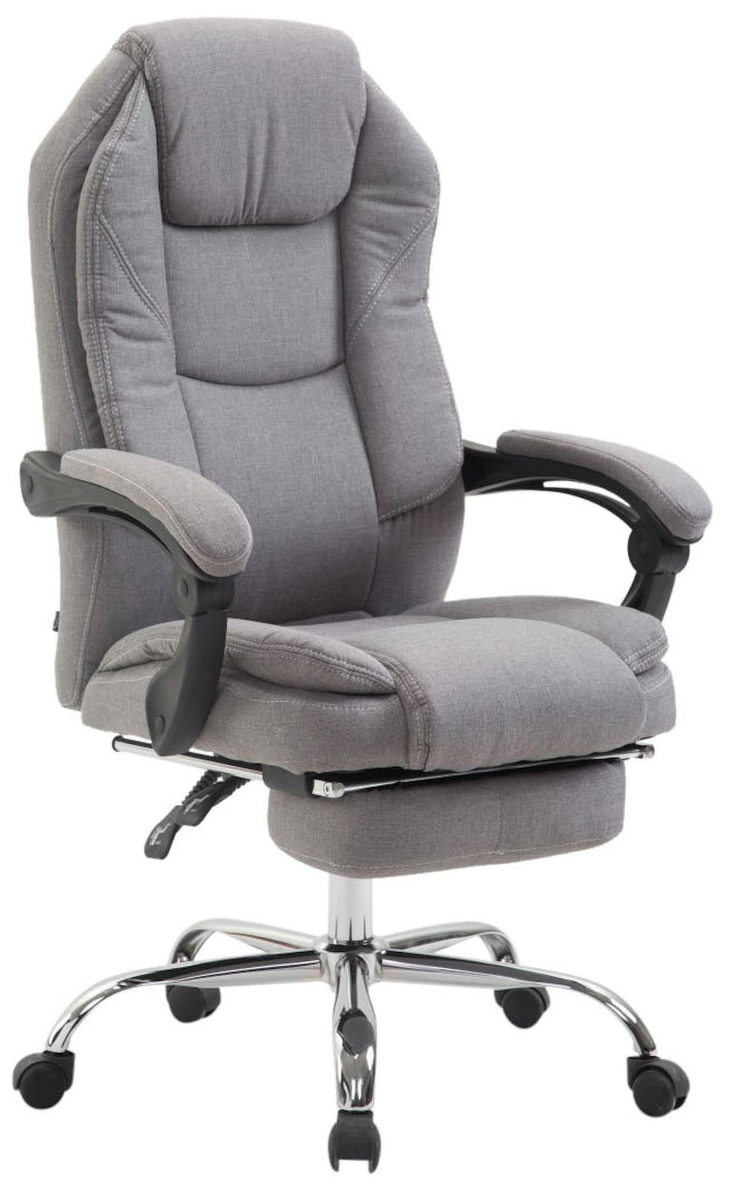 BÜROSTUHL Castan, Stoff Grau - Grau, Textil/Metall (67/124/64cm) - TPFLiving