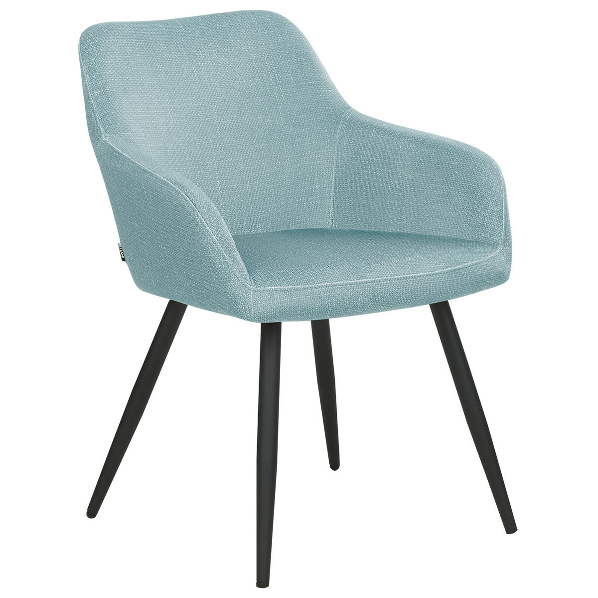 ESSZIMMERSTUHL 2er-Set Samt hellblau Casmalia - Blau/Schwarz, Textil (59/78/62cm) - Beliani