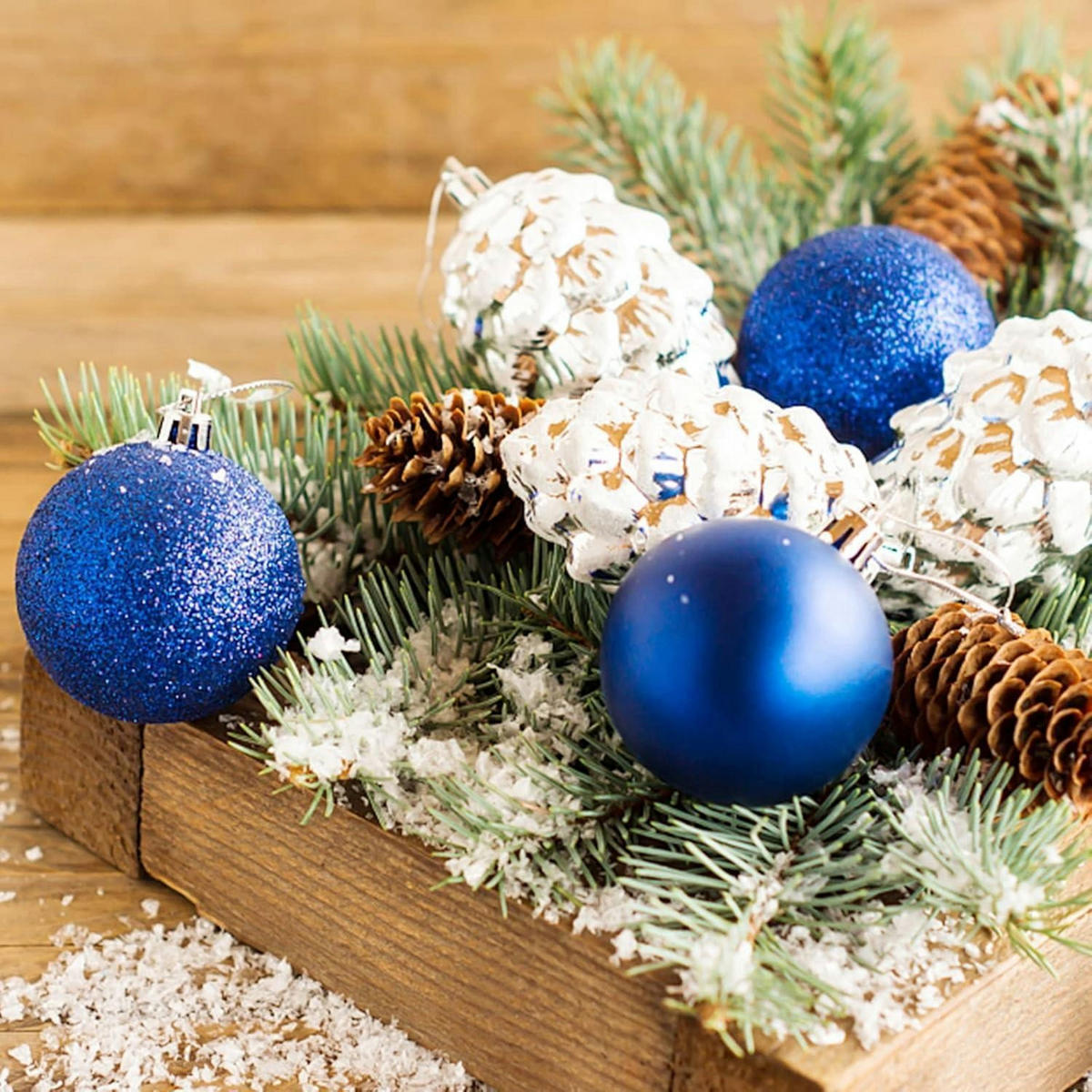 WEIHNACHTSKUGELN 36-teiliges Set Kunststoff Blau 4cm - Blau, Kunststoff (4/4/4cm)