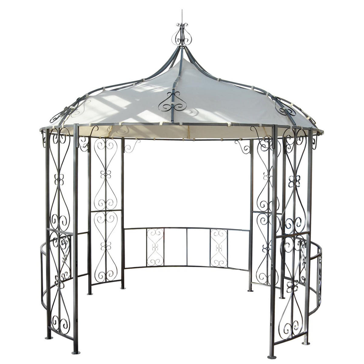 PERGOLA Almeria 330x300x300cm Rundpavillon Creme - Creme, Metall (300/330/300cm) - BERLINLODGE