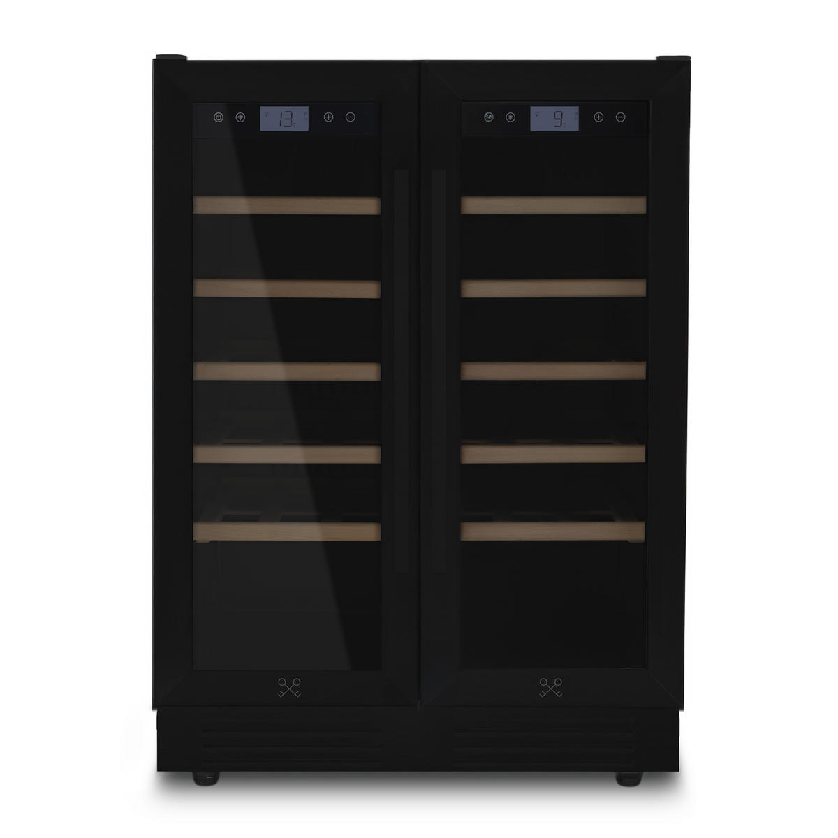 WEINKÜHLSCHRANK CAVCEDB42 Schwarz, 42 Flaschen, Kapazität 126L, 2 Temperaturzonen, von 5°C bis 20°C, Anti-UV, LED - Schwarz, Metall (59.5/83/57.5cm) - Les Petits Champs