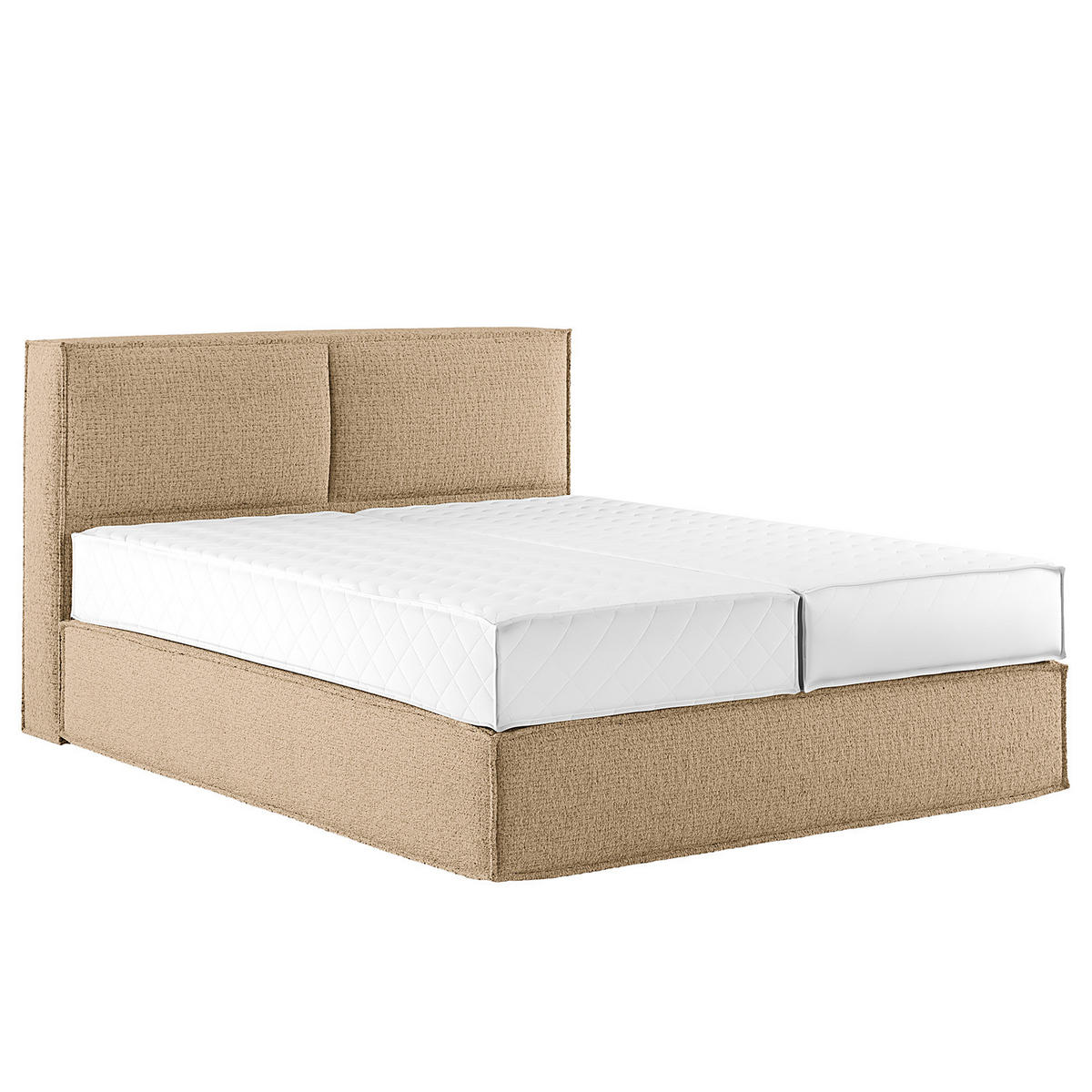 BOXSPRINGBETT mit Kopfteil - Premium - Beige, Textil (160/200cm) - home24