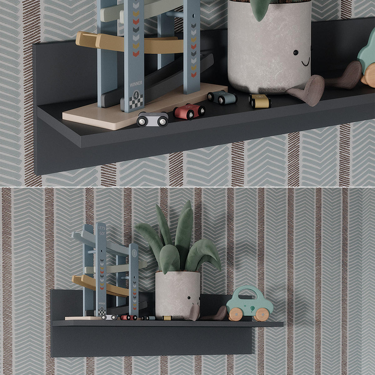 WANDREGAL Ajaton Grau 70 x 20 cm - Grau, Holzwerkstoff (70/20/20cm) - VitaliSpa