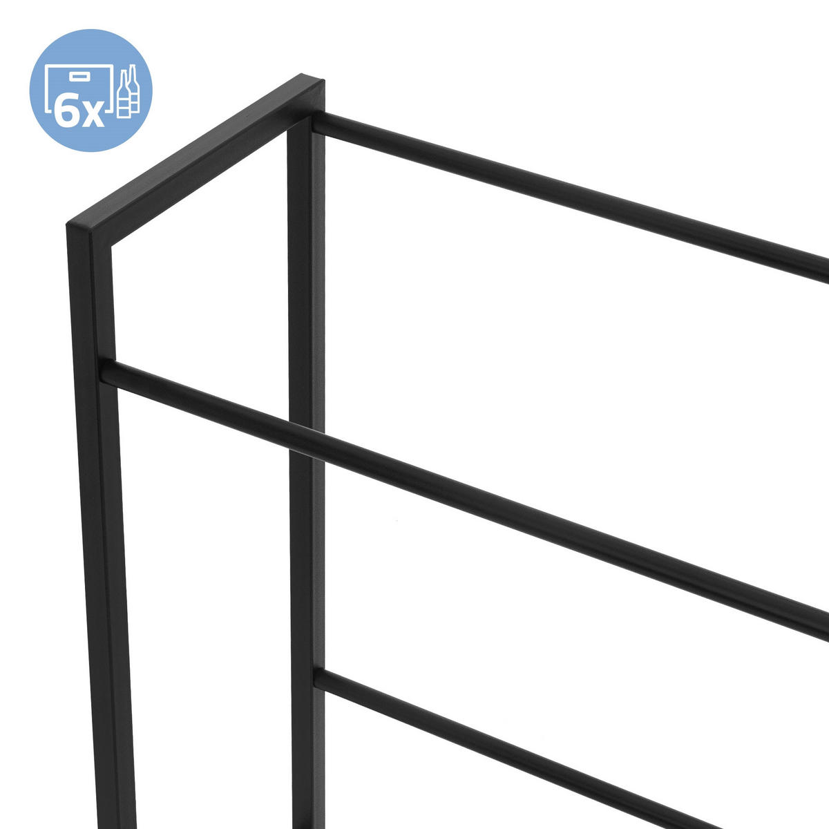 GETRÄNKEKISTENREGAL - Schwarz, Metall (32/108.5/100cm) - ML-DESIGN