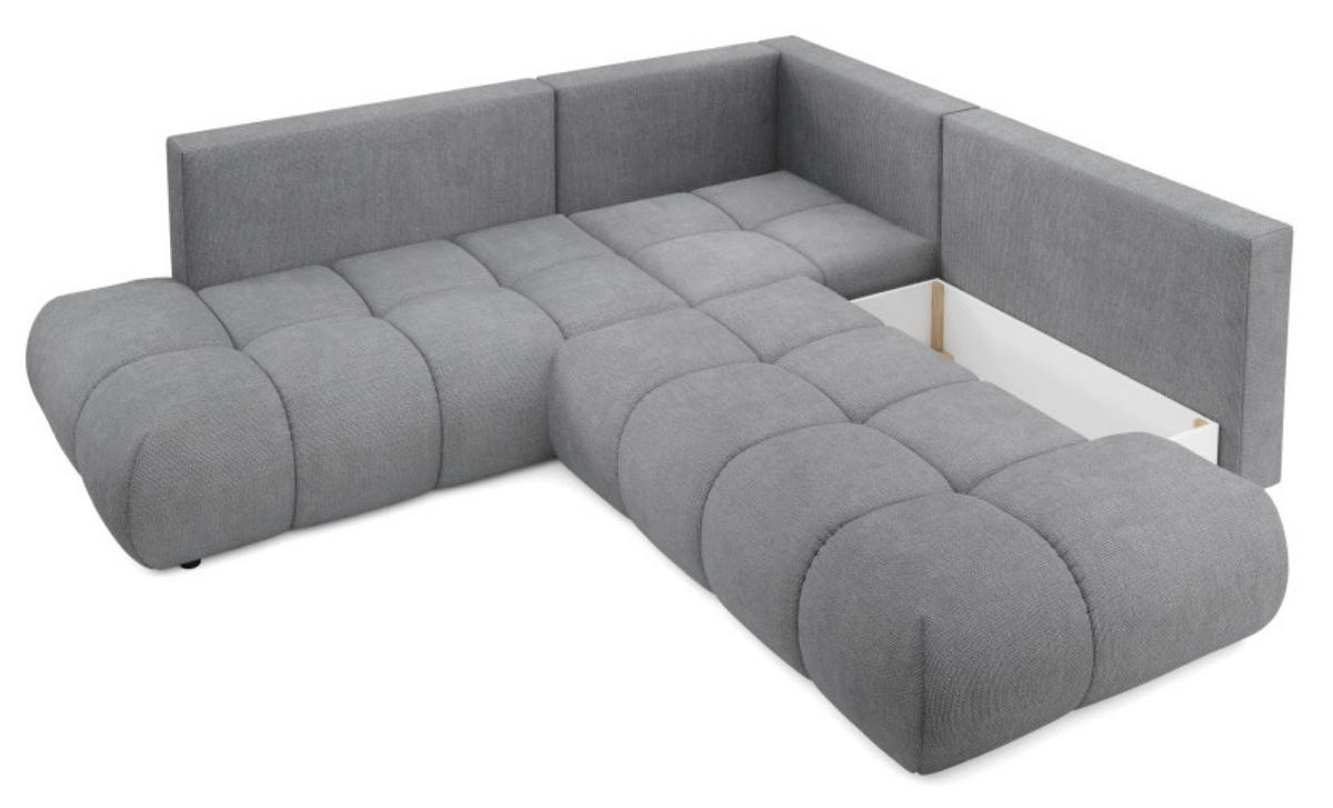 ECKSOFA Dunkelgrau SOHI Flow 17 Ausziehbar Mit Schlaffunktion - Dunkelgrau/Grau, Textil (266.5/266.5cm) - Sepro Meble