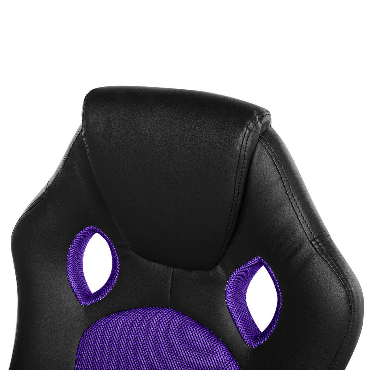 BÜROSTUHL Kunstleder Schwarz/Violett Fighter - Schwarz, Kunststoff/Textil (65/108/65cm) - Beliani