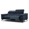 RELAXSOFA FIERO 3-Sitzer mit 1 Relaxfunktion, dunkelblau - Schwarz/Dunkelblau, Holzwerkstoff/Textil (212/82/103cm) - Courtois Laville
