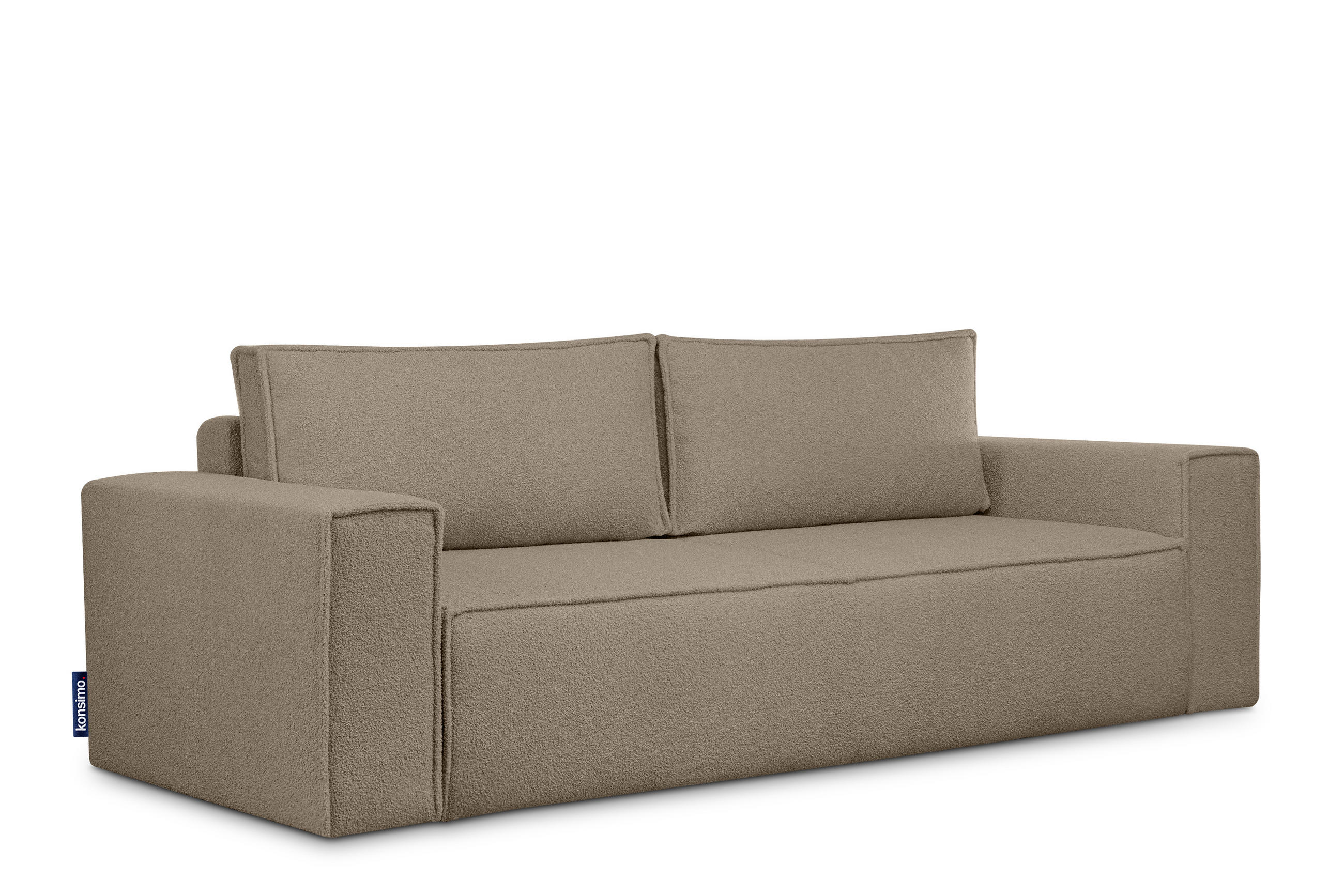 3-SITZER-SOFA NAPI II mit Schlaffunktion, dunkelbeige - Beige/Braun, Textil (244/89/101cm) - KONSIMO®