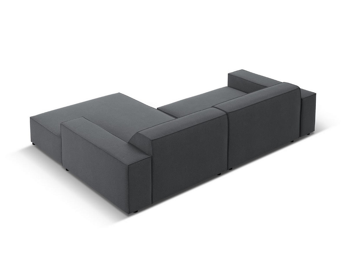 MODULARES-ECKSOFA rechts Jodie aus strukturiertem Stoff dunkelgrau 3 Sitzplätze - Dunkelgrau, Textil (166/224cm) - Micadoni