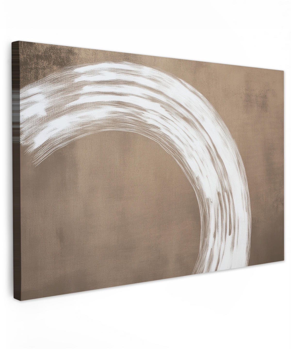 LEINWANDBILD Farbe - Braun - Japandi Wohnzimmer Groß 120x80 cm - Kupferfarben, Textil (120/80cm) - MuchoWow